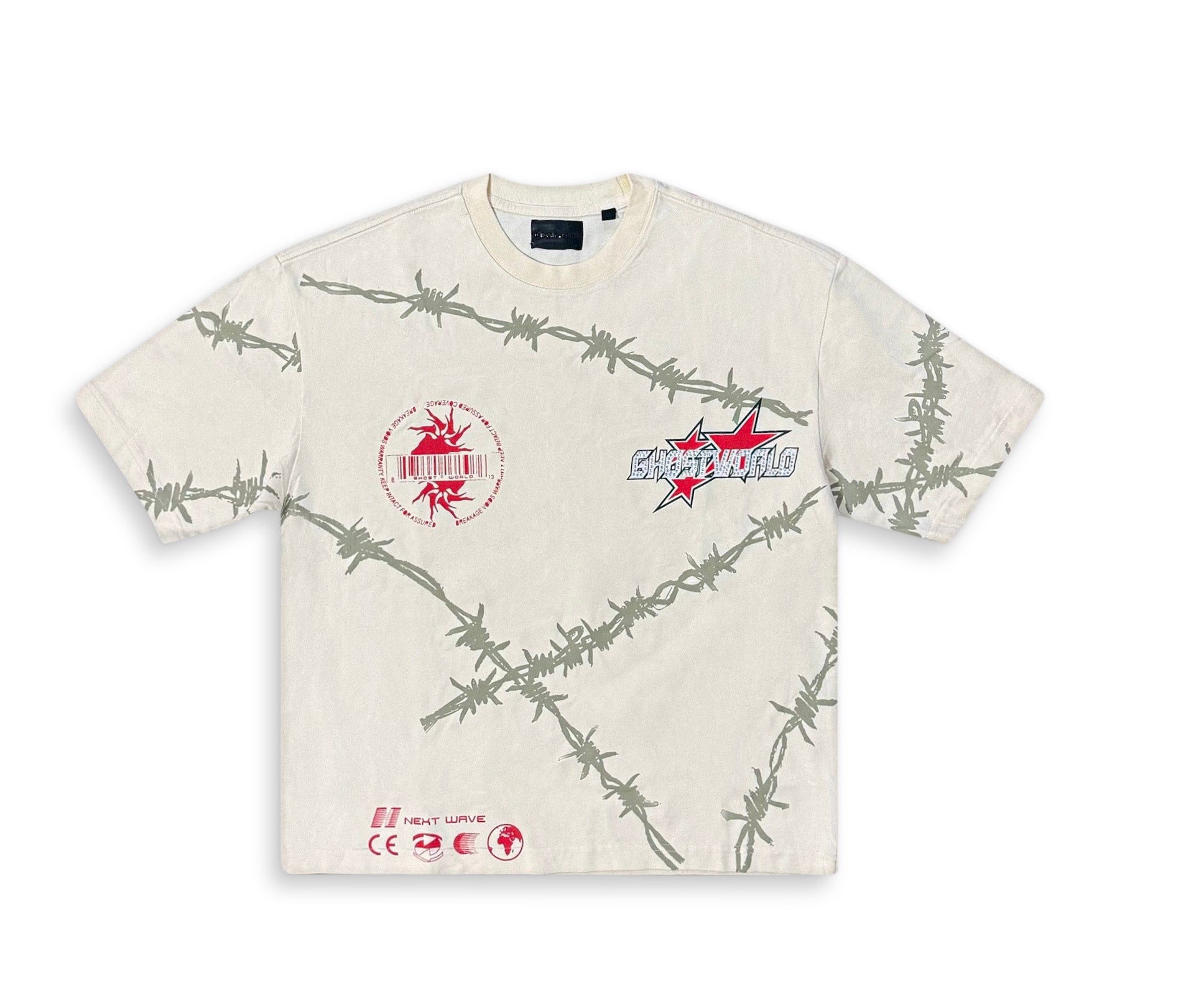 Barbed Wire Wrap Tee – Bone