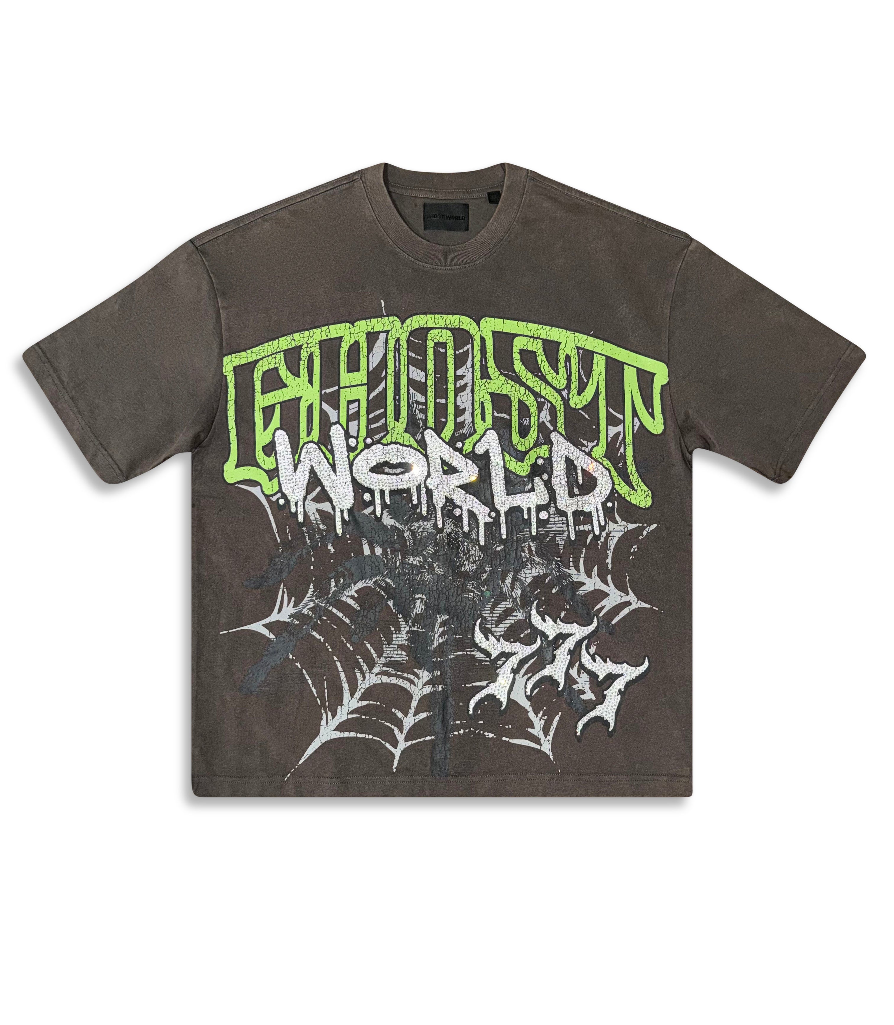 Caught in the Web Tee - Charcoal