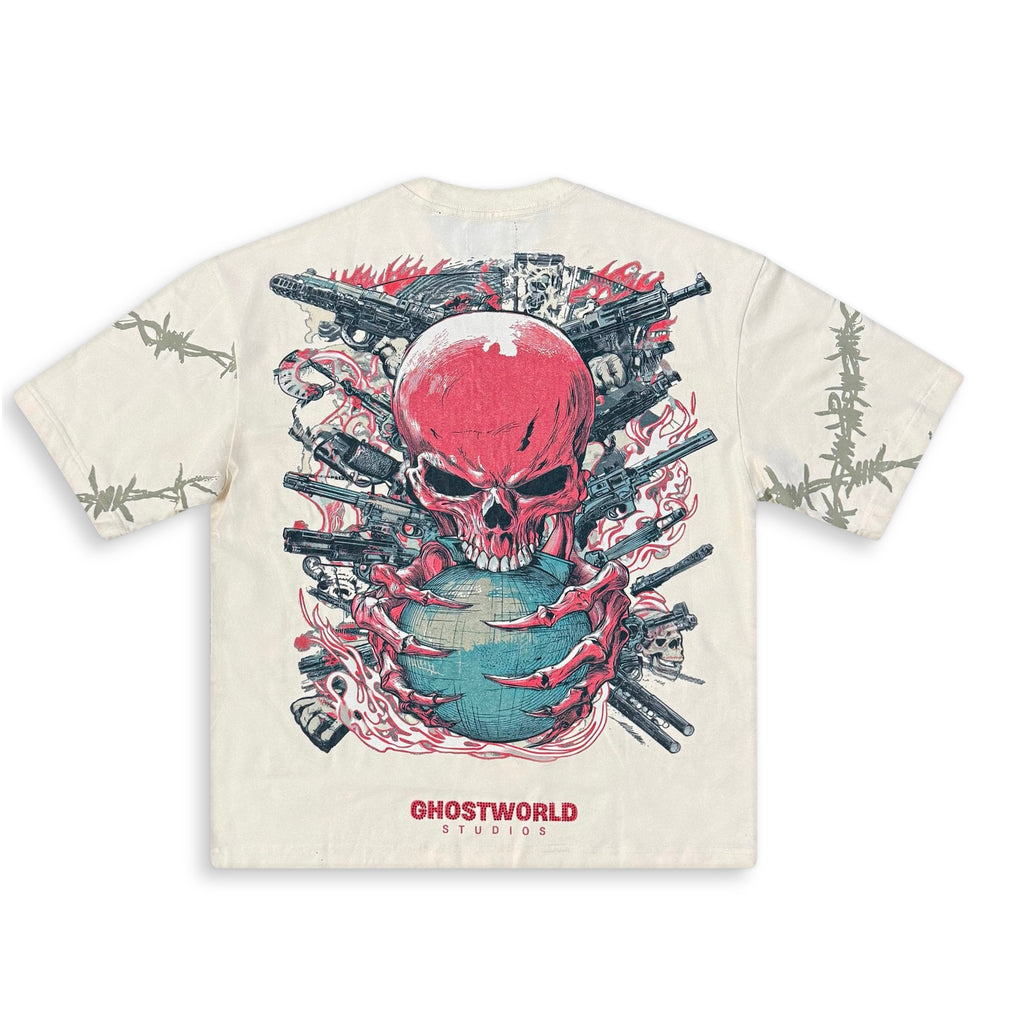 Barbed Wire Wrap Tee – Bone