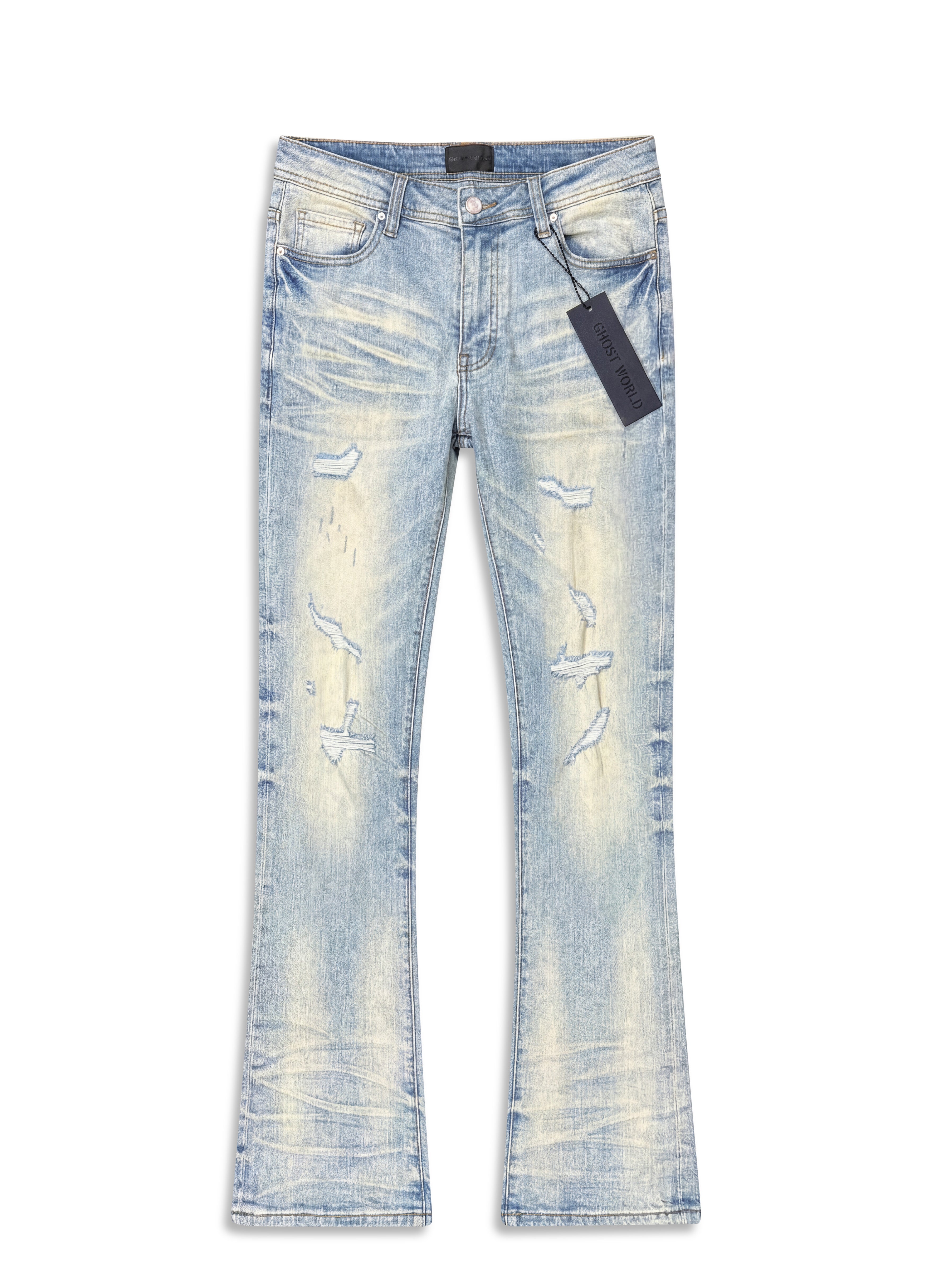 Frost Stacked Flare Jeans – Ice Wash