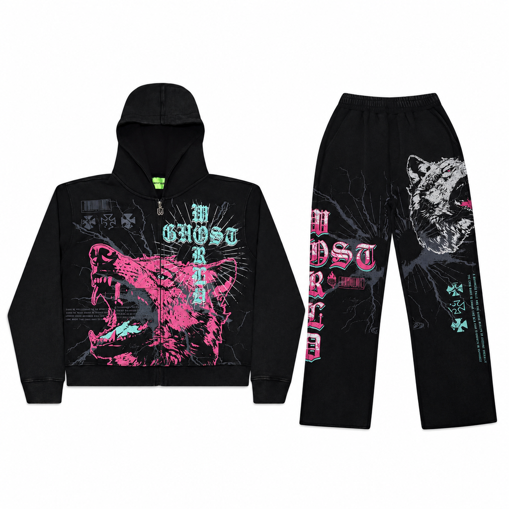 Wolfpack Hoodie and Sweatpants Set - Black