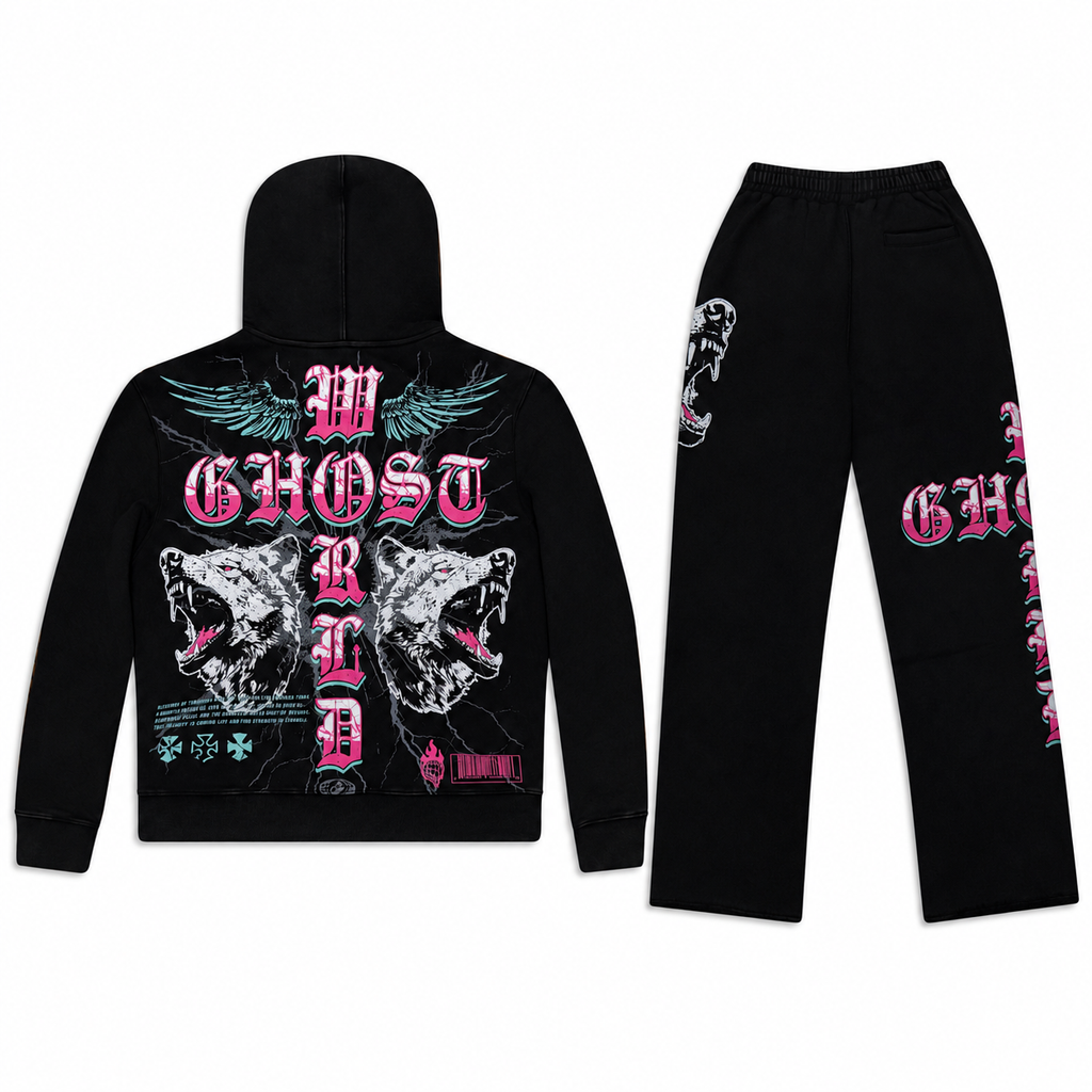 Wolfpack Hoodie and Sweatpants Set - Black
