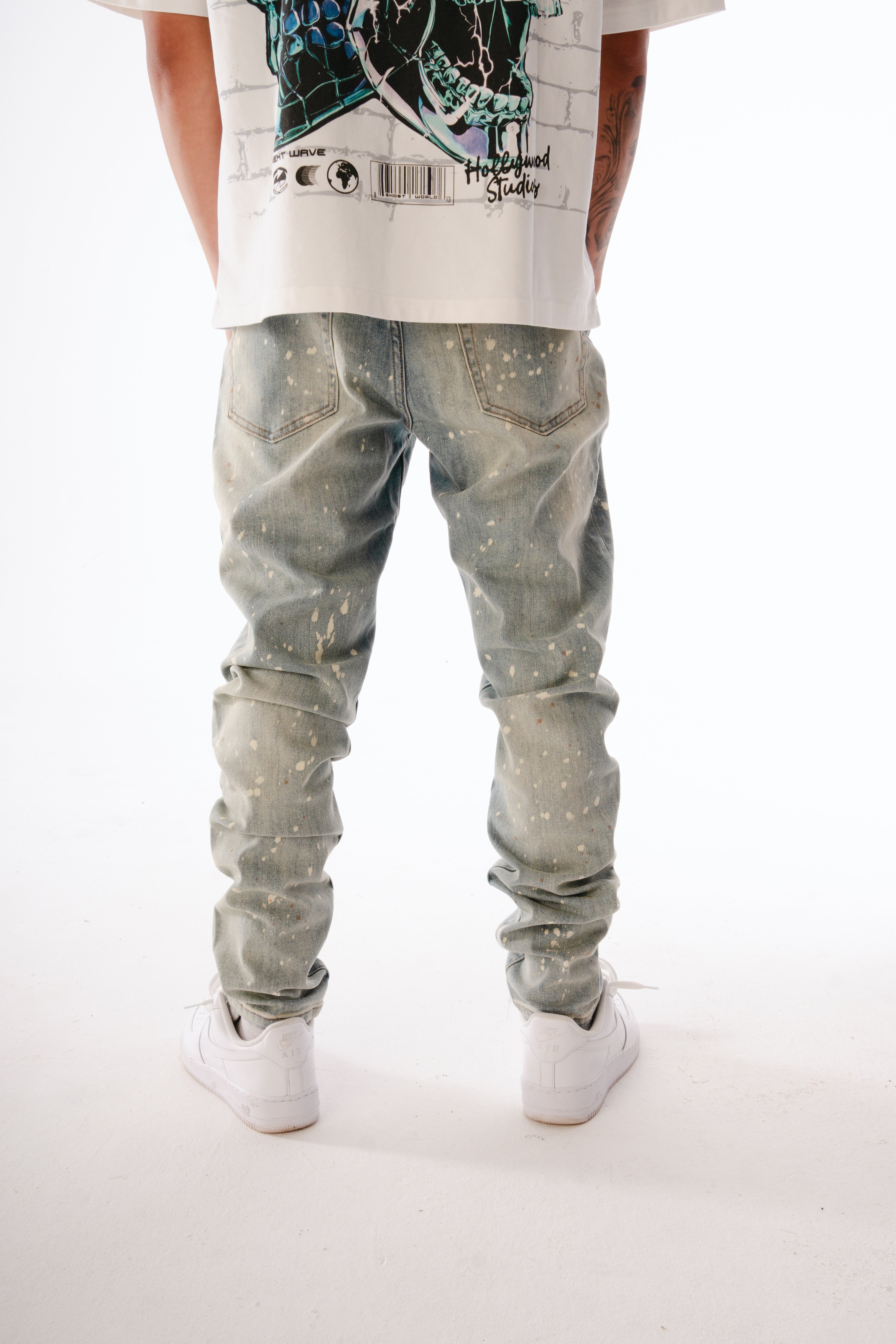 Static Skinny Jeans - Bleach Wash