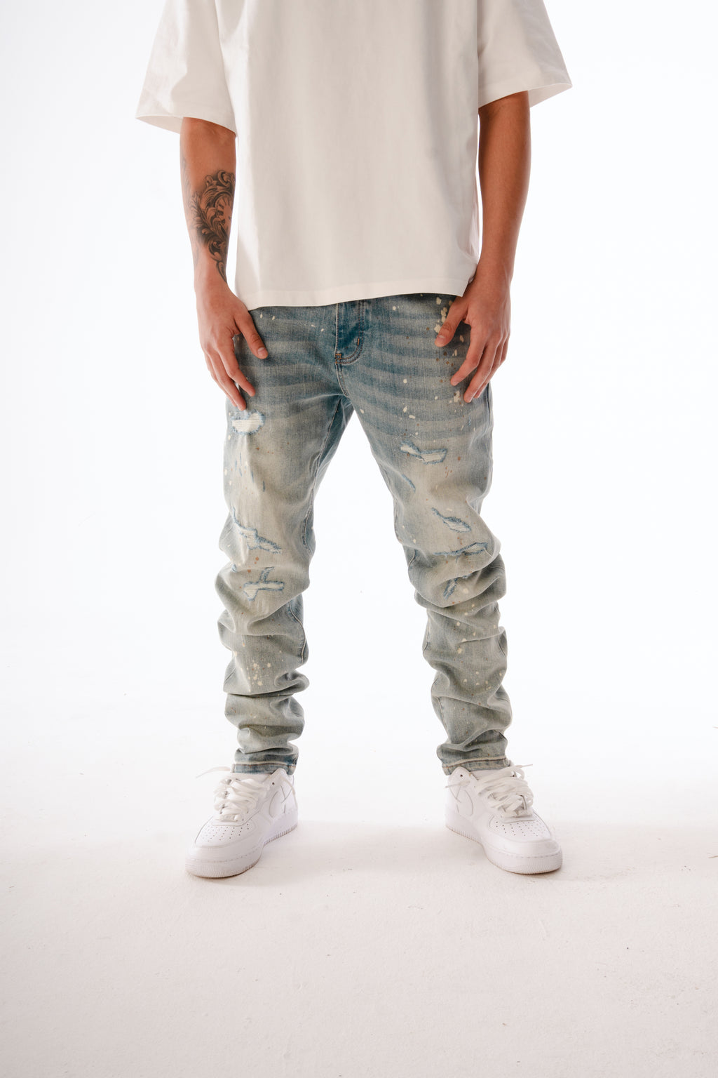 Static Skinny Jeans - Bleach Wash
