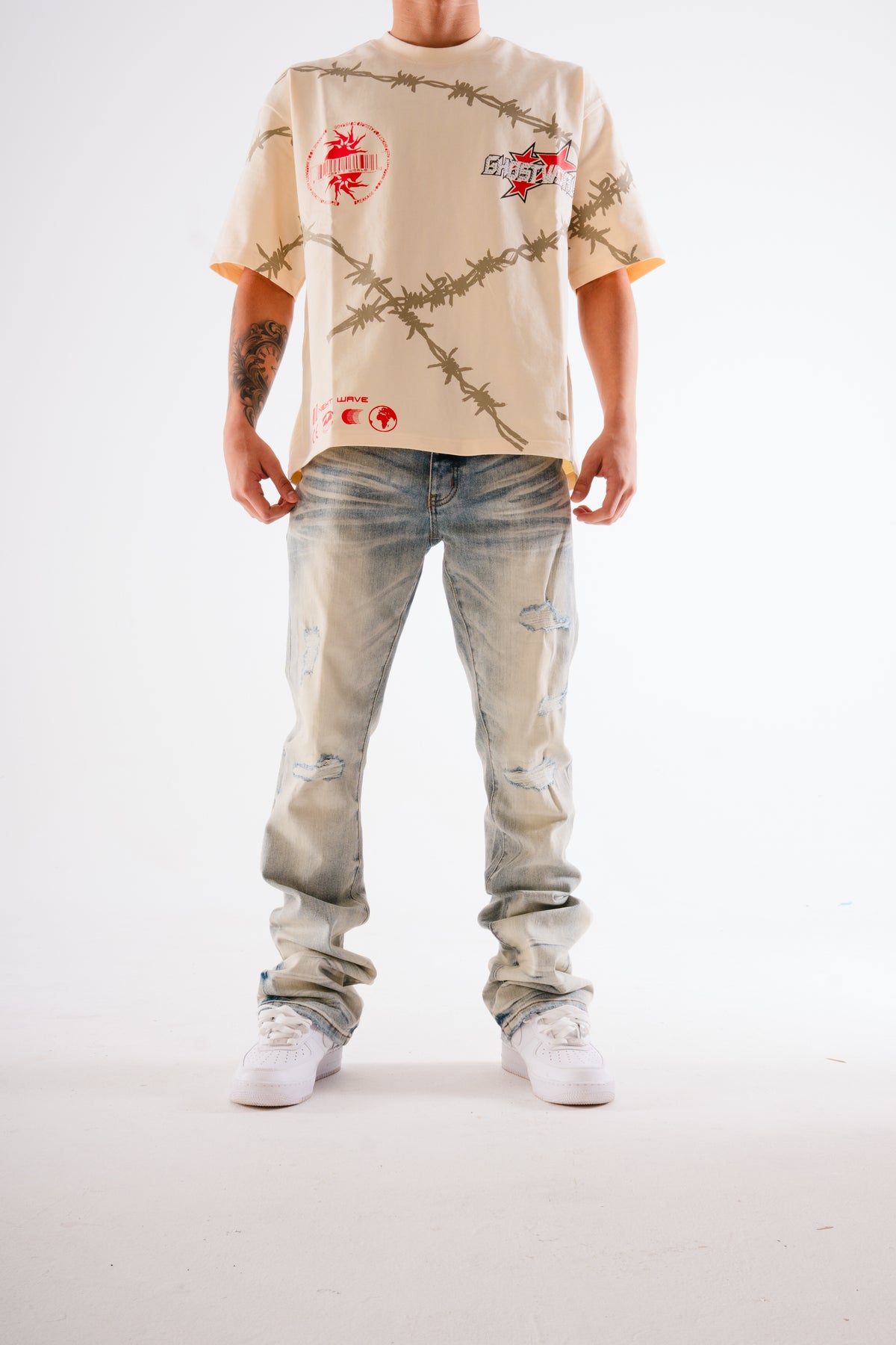 Frost Stacked Flare Jeans – Ice Wash – GHST WRLD