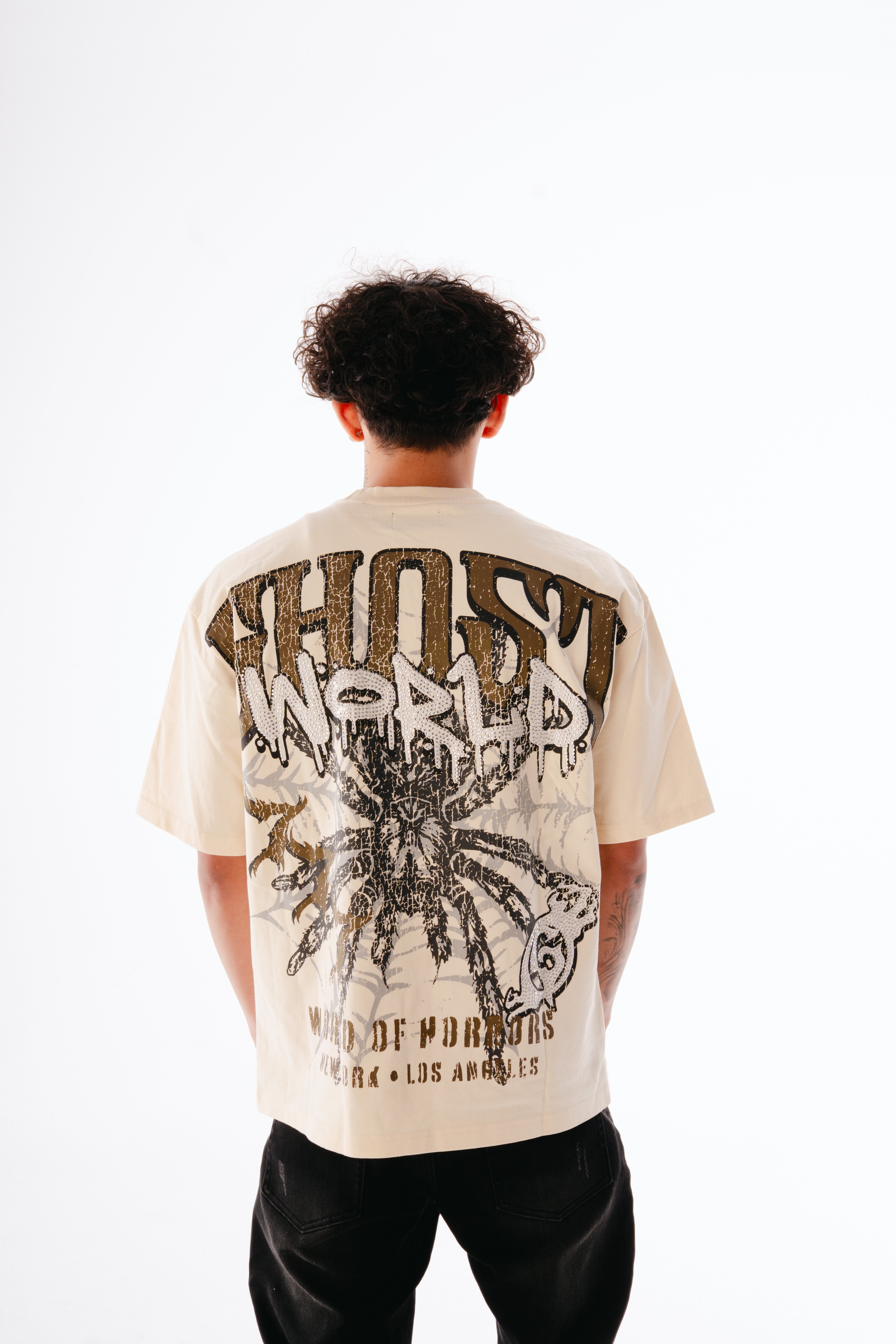 Caught in the Web Tee - Bone