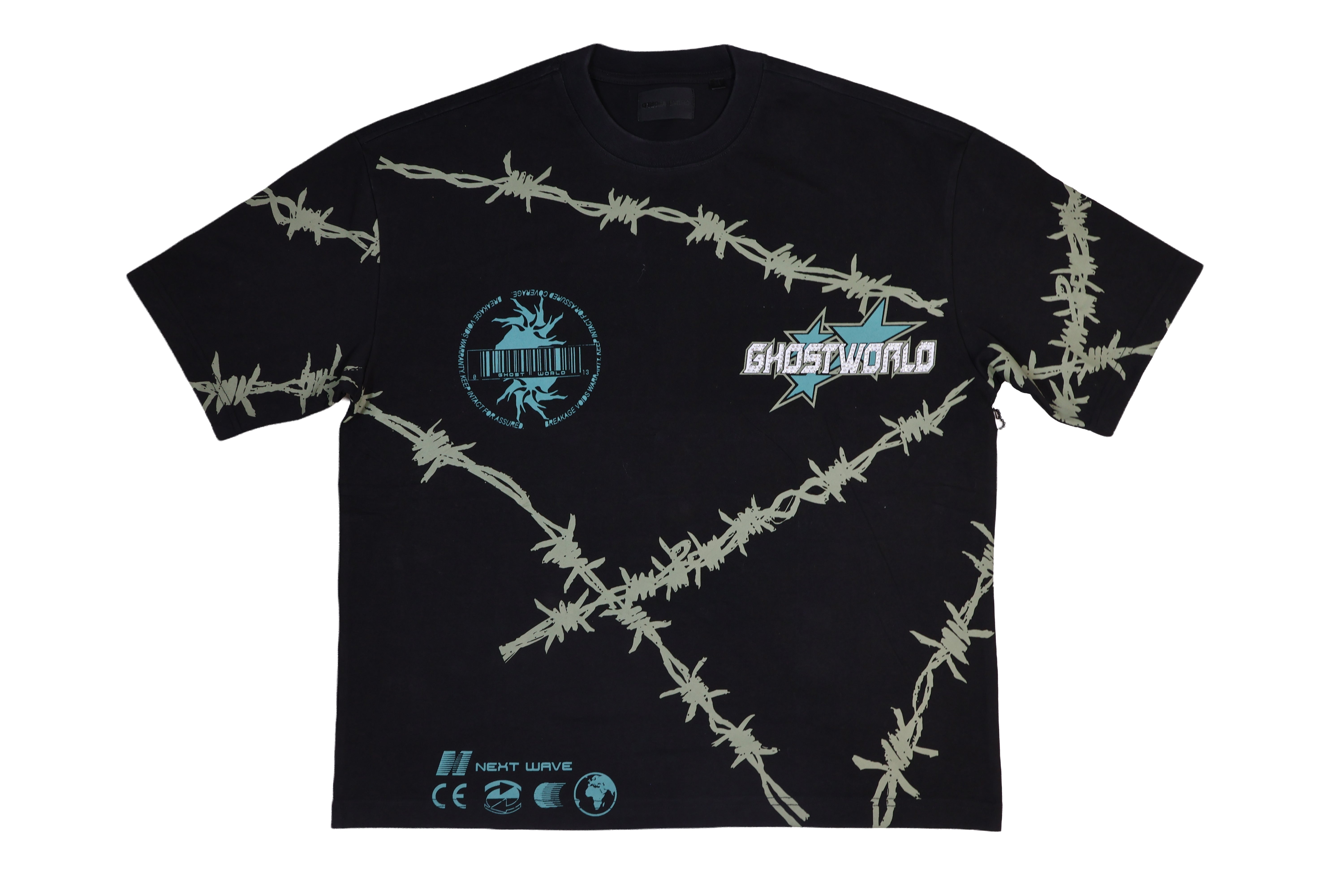 Barbed Wire Wrap Tee – Black – GHST WRLD