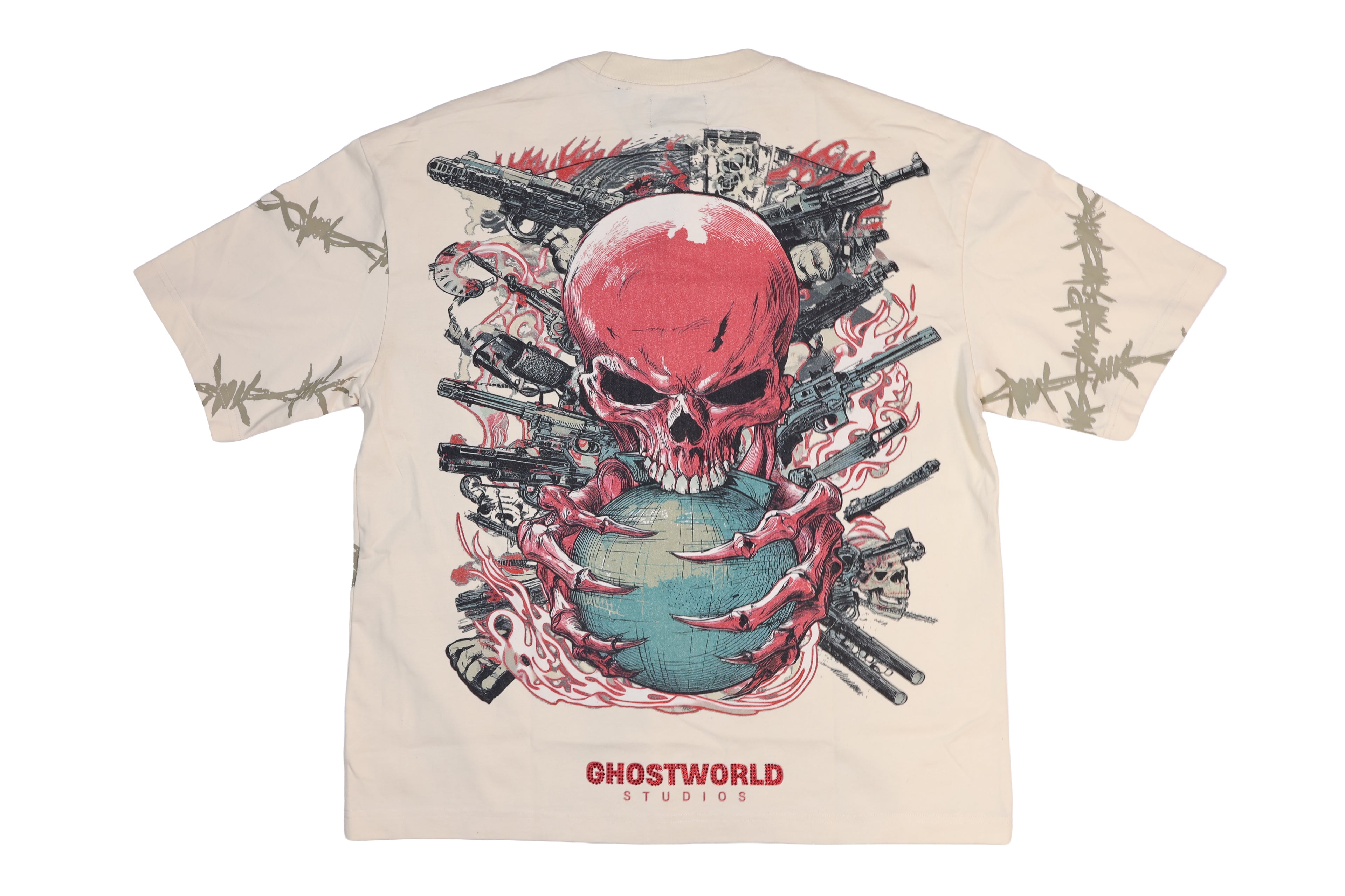 Barbed Wire Wrap Tee – Bone