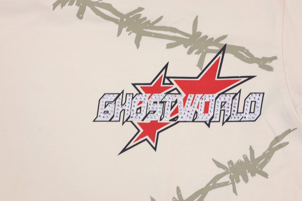 Barbed Wire Wrap Tee – Bone