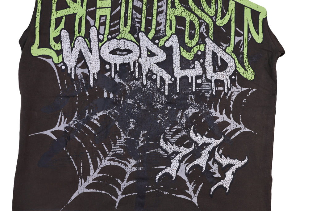 Caught in the Web Tee - Charcoal