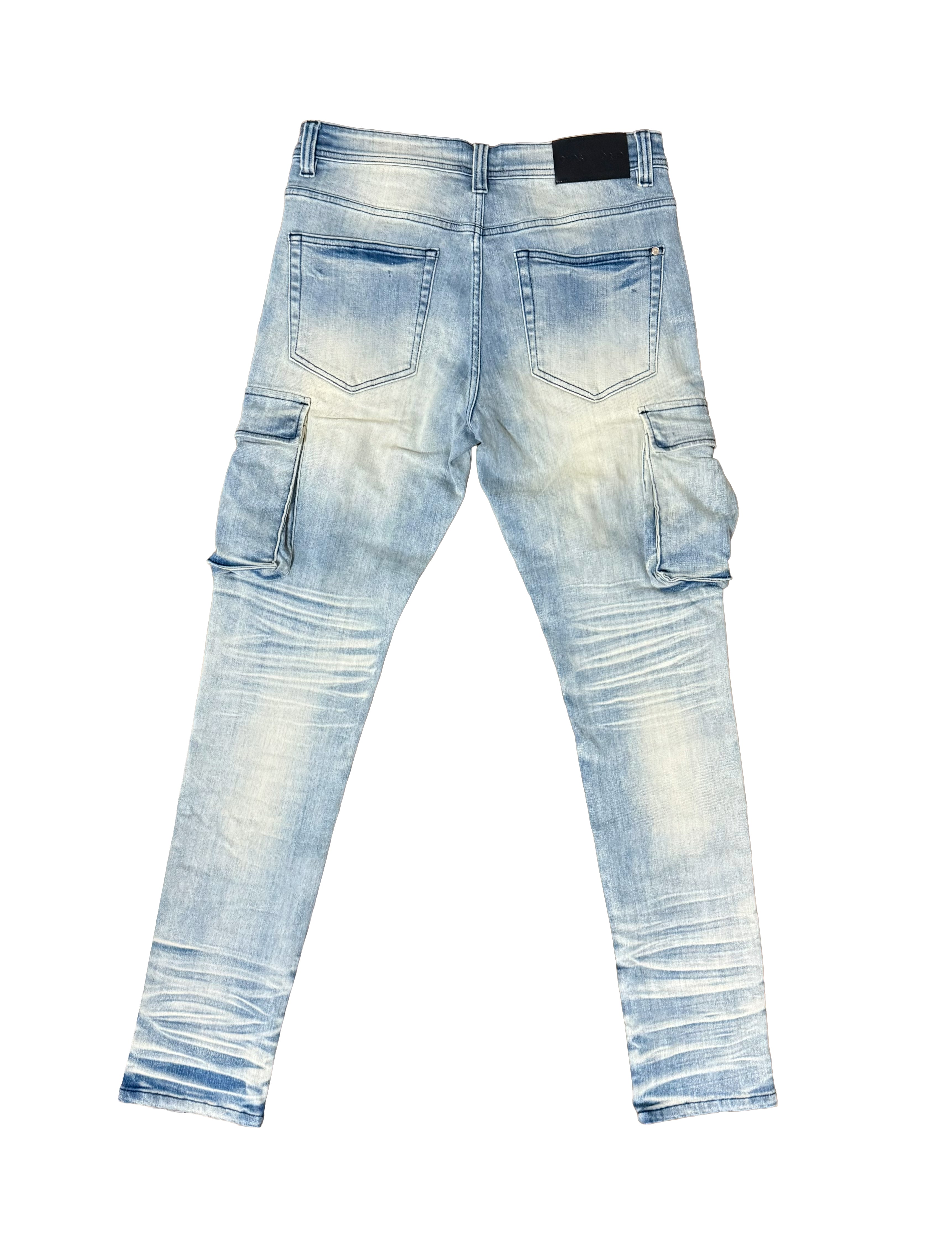 Frost Cargo Skinny Jeans - Light Wash