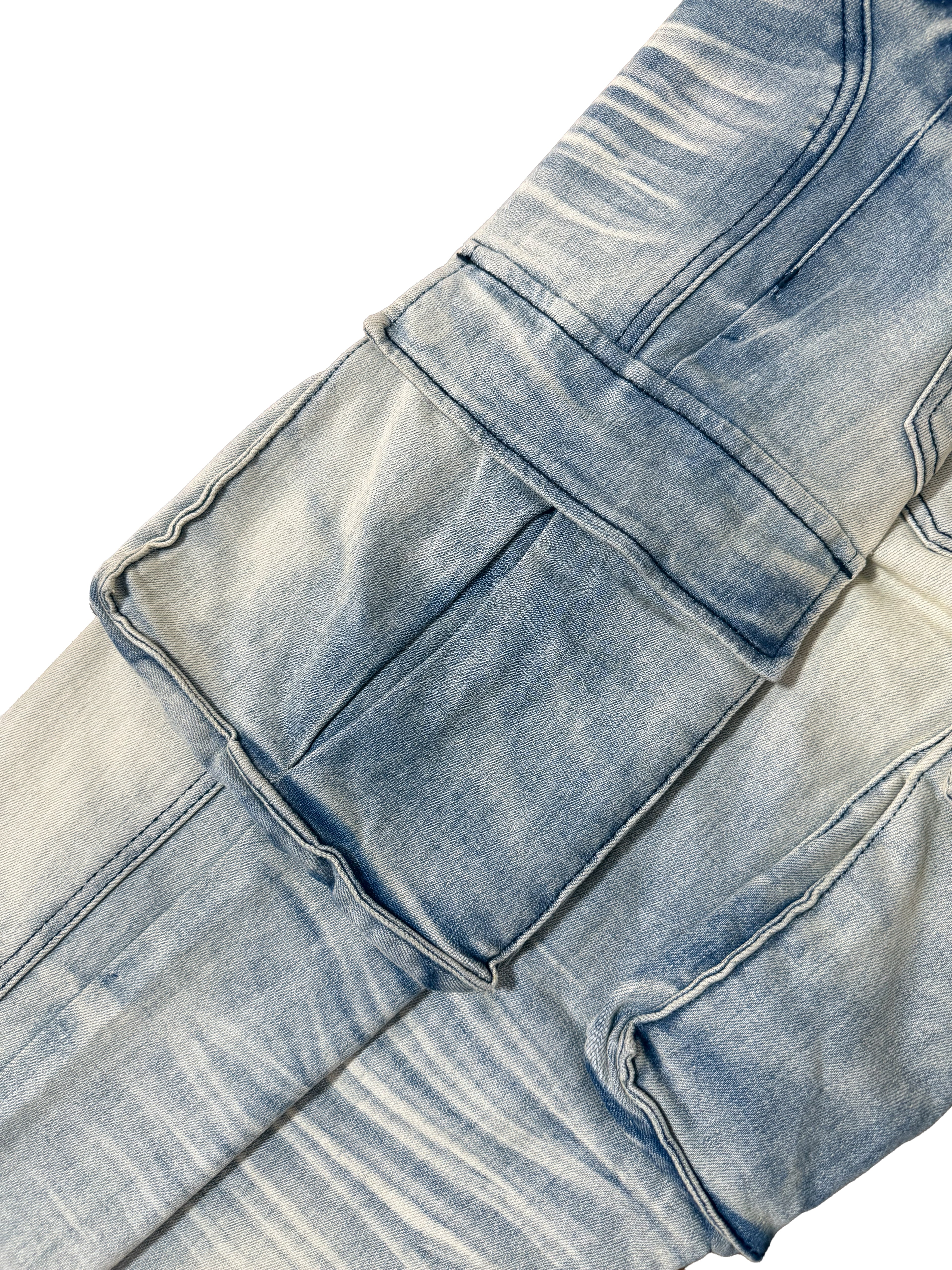 Frost Cargo Skinny Jeans - Light Wash