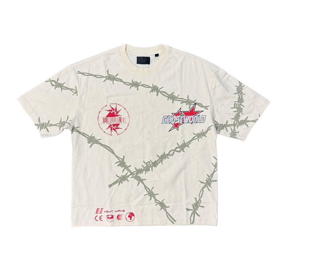 Barbed Wire Wrap Tee – Bone